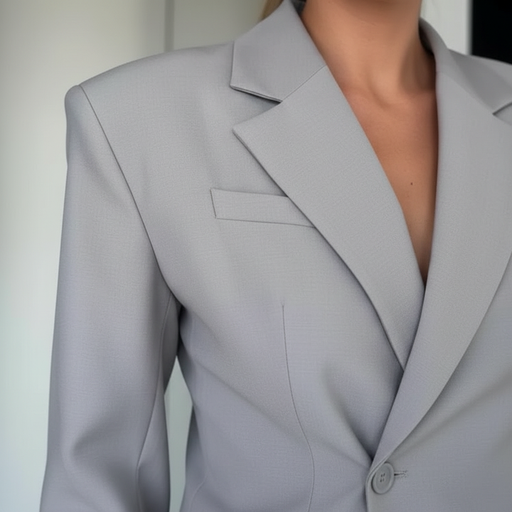 Women’s Tailored Blazer and Wide Leg Trouser Suit Set for Office Wear