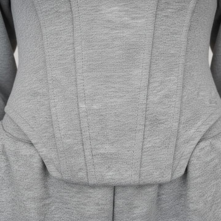 Women’s Three Piece Lounge Set with Zip Hoodie Corset Top