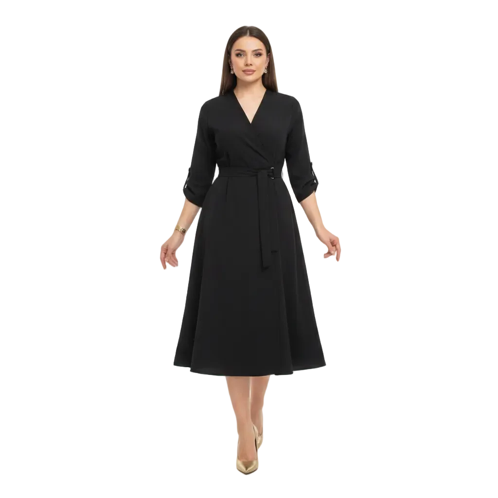 Women’s Elegant Midi Dress for Office Wear and Daily Fashion